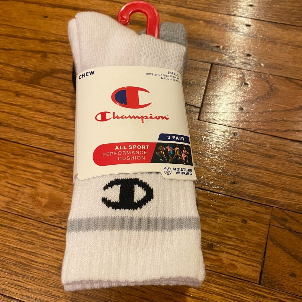 Kids Champion All Sport Performance Crew Socks 3pk